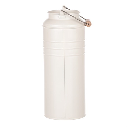 Váza kovová - tvar bandasky, barva krémová