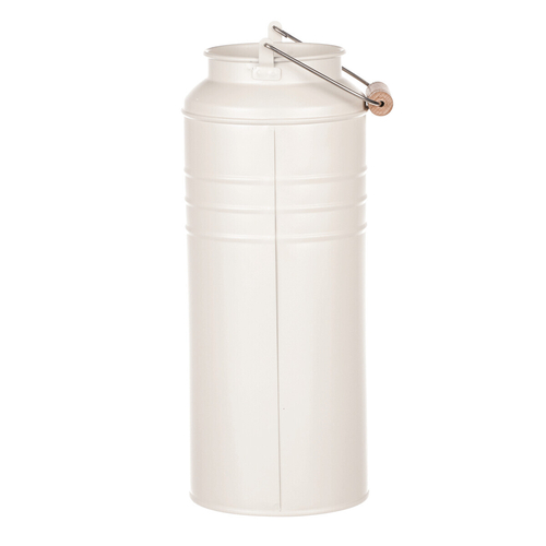 Váza kovová - tvar bandasky, barva krémová