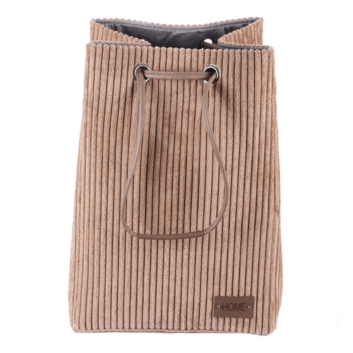 Koš prádelní - manšestr, stahovací, hnědý