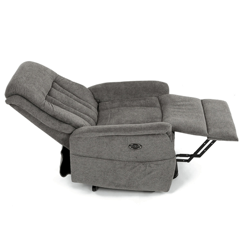 Polohovací křeslo, elektrické zabudované ovládání, šedá, látka, TV-Q8575 GREY2