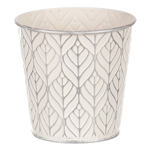 Obal kovový - kulatý, stříbrný vzor, barva šedá