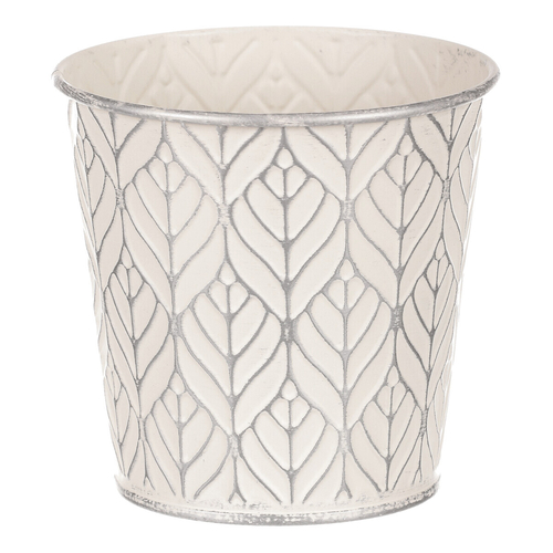 Obal kovový - kulatý, stříbrný vzor, barva šedá