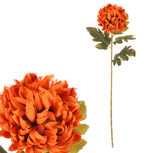 Chryzantéma - umělá řezaná květina, oranžová