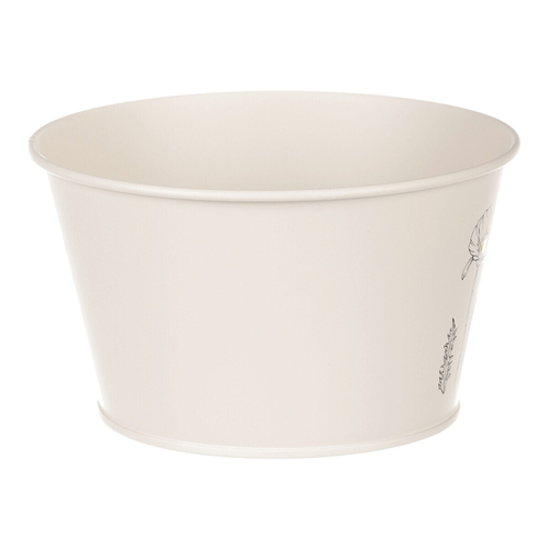 Obal kovový - nízký, motiv kvetoucího máku, krémový