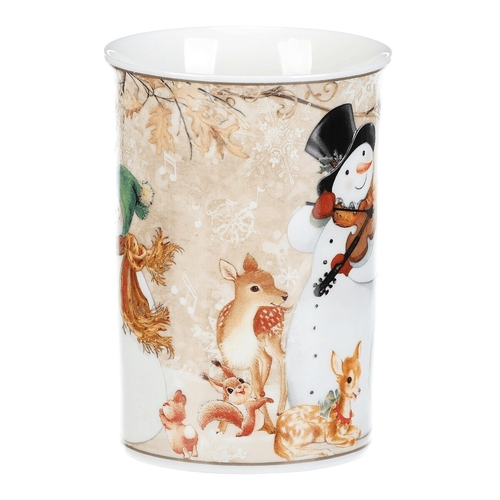 Hrnek porcelánový - 320 ml, dárkové balení, sněhuláci  a veselá zvířátka
