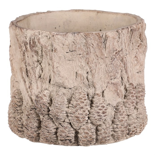 Obal betonový - vzor kůry se šiškami, vel. M, světle šedý
