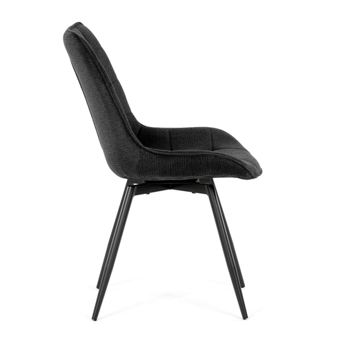 Jídelní židle otočná 180°, černá, látka, HC-T1130 BK2