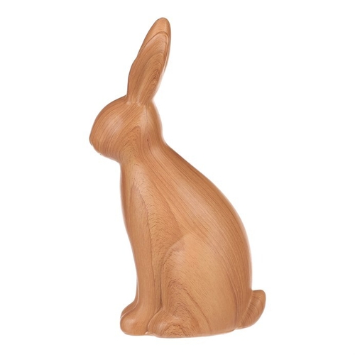 Zajíc - polyresinová figurka, velká, imitace dřeva