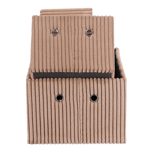 Koš regálový - manšestrový potah, hnědý, cena za sadu 3 ks