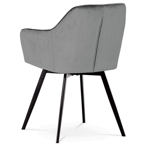Jídelní židle otočná 180°, šedá, sametová látka, DCH-425 GREY4