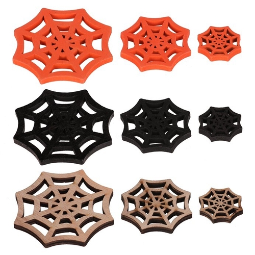 Pavučina - dřevěná, mix 3 barev a 3 vel., cena za balení (18 ks)