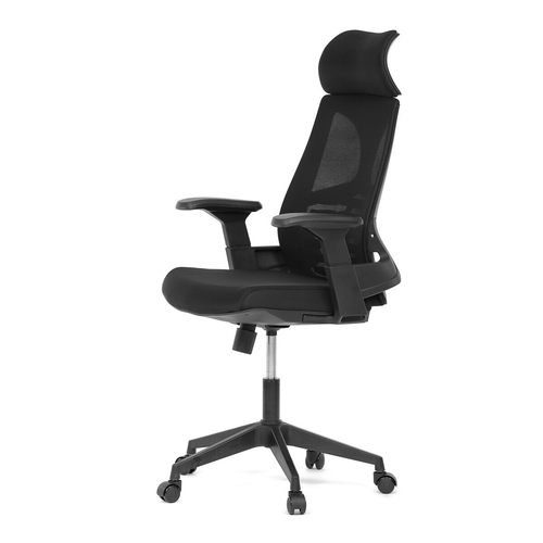 Kancelářská židle, houpací mechanismus, černá síťovina, KA-S247 BK