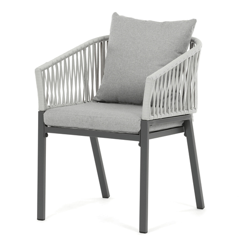 Zahradní židle, kov, látka, šedá, AZC-S1430 GREY