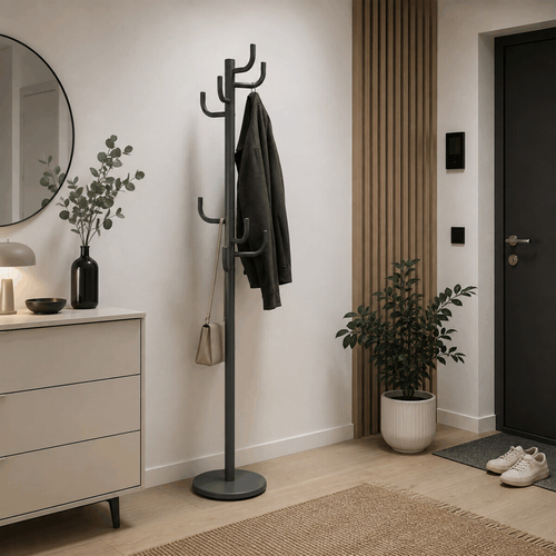 Věšák, kov, šedá, 80609-06 GREY