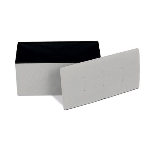 Taburet s úložným prostorem, krémová, manšestrová látka, TAB-472 CRM6