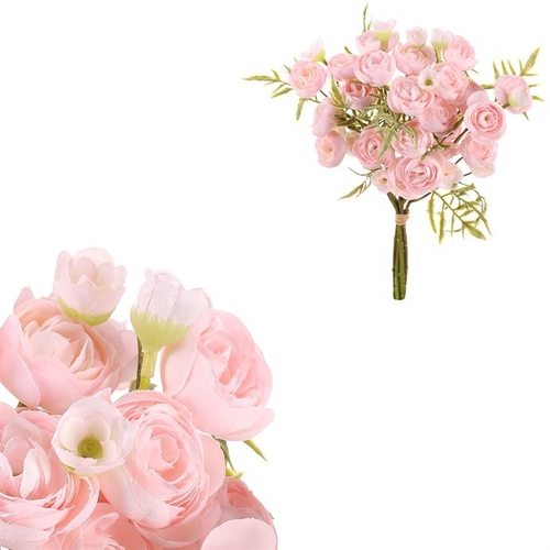 Ranunculus - umělá kytice, drobné květy, růžový