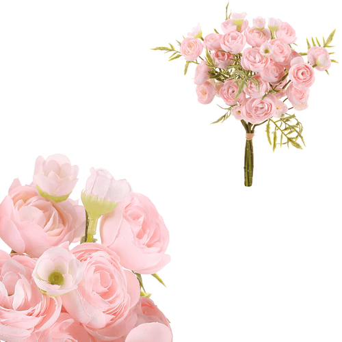 Ranunculus - umělá kytice, drobné květy, růžový