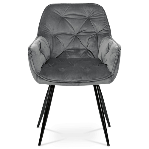 Jídelní židle, šedá, sametová látka, DCH-421 GREY4