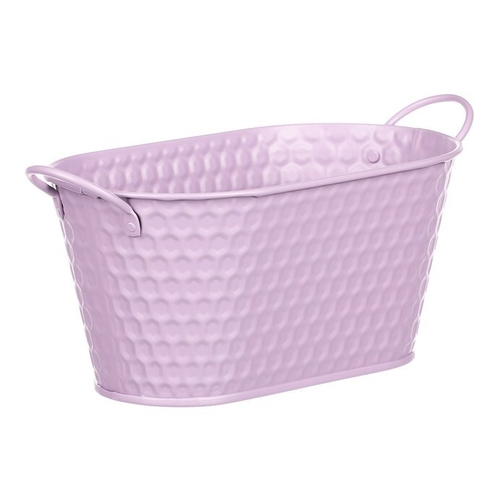 Obal kovový - truhlík, ve světle fialové barvě