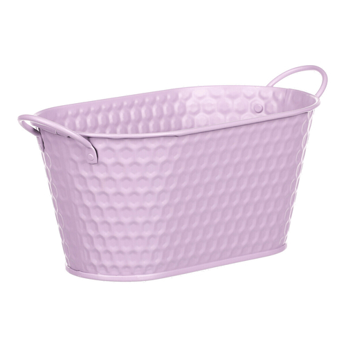 Obal kovový - truhlík, ve světle fialové barvě