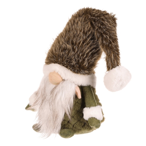 Skřítek - látková figurka, stojící, bílo-zelená