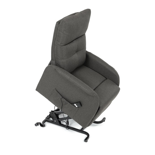 Polohovací křeslo, elektrické kabelové ovládání, šedá, látka, TV-5482 GREY2