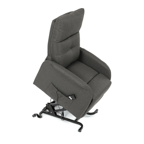 Polohovací křeslo, elektrické kabelové ovládání, šedá, látka, TV-5482 GREY2