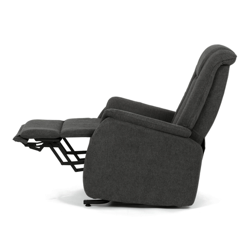 Polohovací křeslo, elektrické kabelové ovládání, šedá, látka, TV-L8963 GREY2