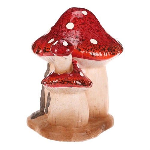 Domeček keramický - muchomůrka, dvojice, s LED osvětlením
