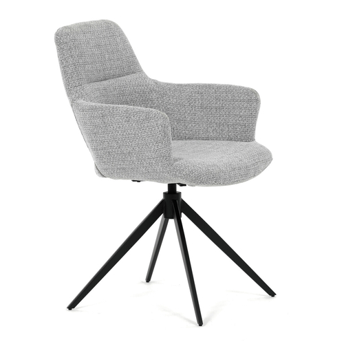 Jídelní židle otočná 360°, šedá, látka, DCH-D1320 GREY2
