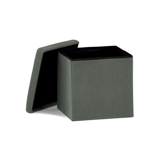 Taburet s úložným prostorem, zelená, manšestrová látka, TAB-471 GRN6