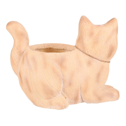 Kočka - obal na květiny, magnesium, imitace dřeva