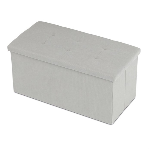 Taburet s úložným prostorem, krémová, manšestrová látka, TAB-472 CRM6