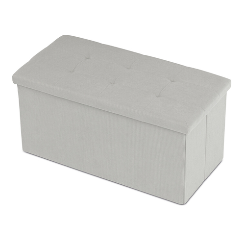 Taburet s úložným prostorem, krémová, manšestrová látka, TAB-472 CRM6