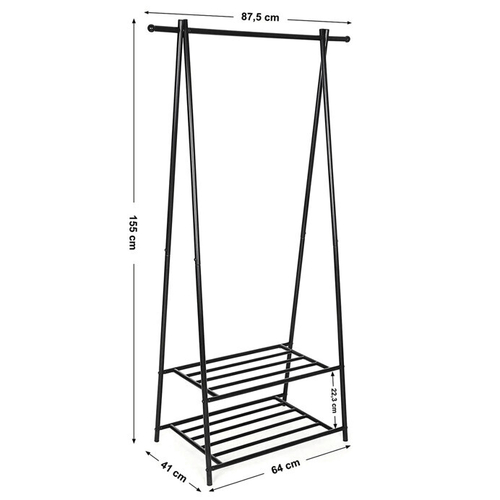 Věšák, kov, černá, AUV-E1105 BK