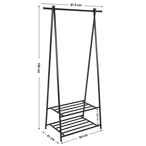 Věšák, kov, černá, AUV-E1105 BK