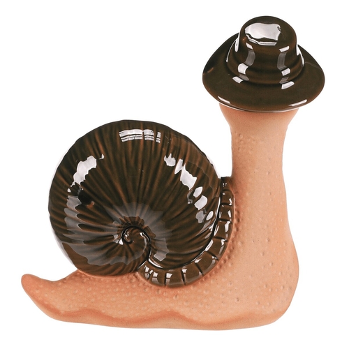 Šnek - keramická figurka, vel. XS, zelená ulita