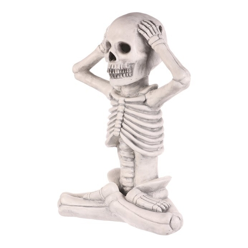 Kostlivec z magnesia - Halloween, LED osvětlení, šedý