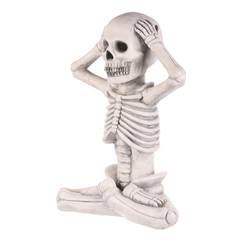 Kostlivec z magnesia - Halloween, LED osvětlení, šedý