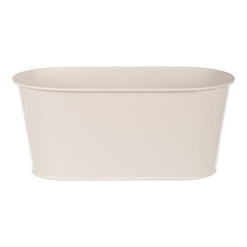 Truhlík kovový - motiv kvetoucího máku, krémový