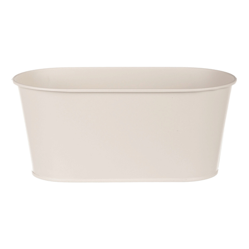 Truhlík kovový - motiv kvetoucího máku, krémový