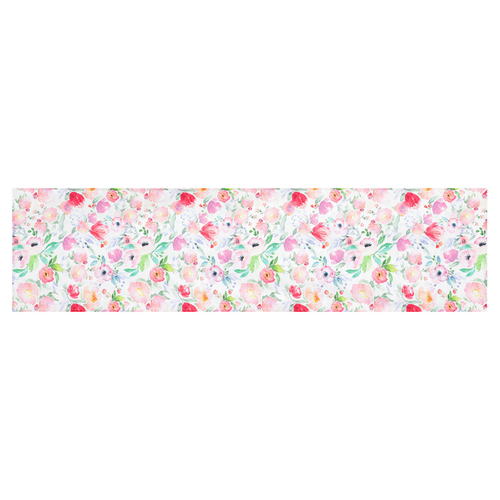 Běhoun - vzor s pivoňkami, 100 % polyester, 40 x 150 cm