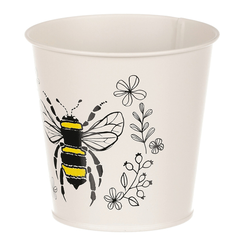 Obal kovový - motiv včelky, barva krémová