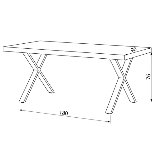 Jídelní stůl 180x90cm, melamin, šedý dub, HT-R5316 GREY