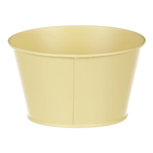 Obal kovový - nízký, motiv ptáčka, barva žlutá