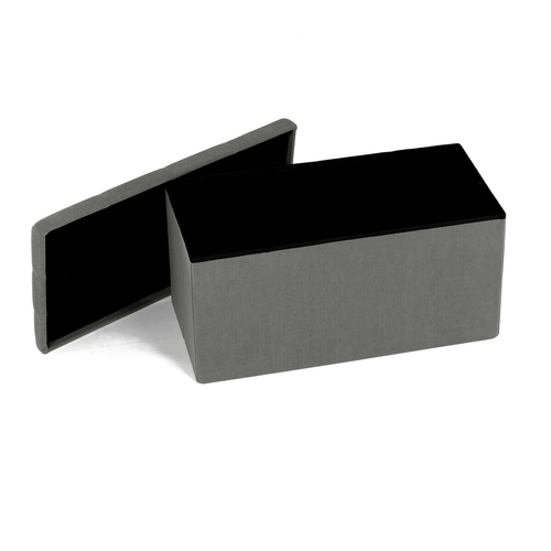 Taburet s úložným prostorem, šedá, manšestrová látka, TAB-472 GREY6