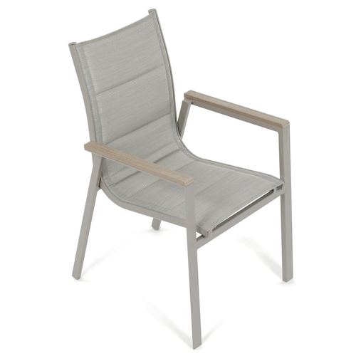 Zahradní židle, hliník, síťovina, béžová, AZC-S1110 GREY