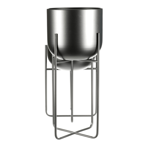 Stojan - kovový, kulatý, stříbrno-šedý, cena za sadu 2 ks