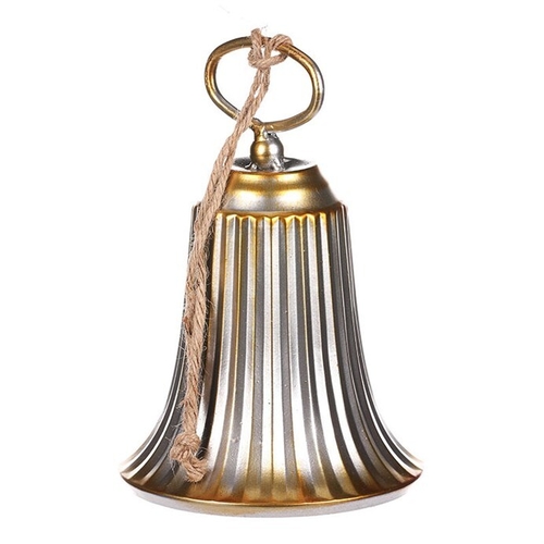 Kovový zvon - závěsný, stříbrno-zlatý