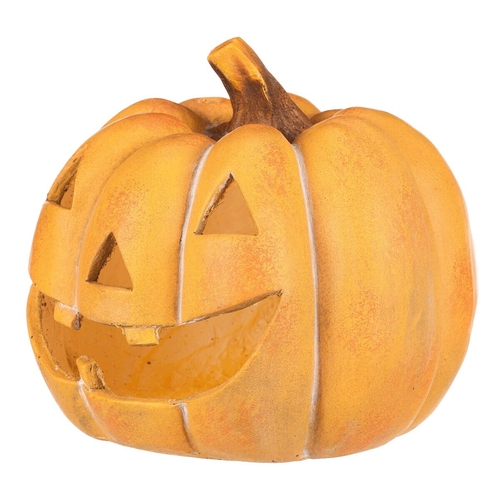 Dýně kulatá s obličejem - magnesium, svícen, velká, žlutá